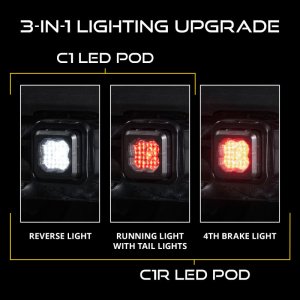 Ford F-150 LED Pod Reverse Kit - Rear - Diode Dynamics - C1R HitchMount + SSC1 Pods - `21-`23